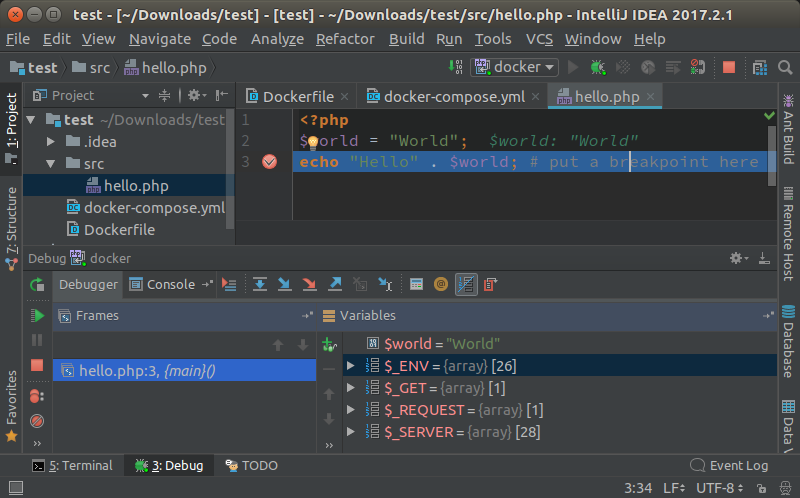 phpstorm dockerfile